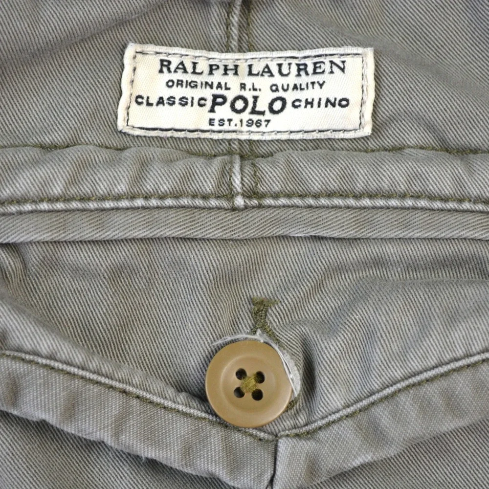Polo Ralph Lauren Mens 38 Cargo Shorts Gray Classic Chino Cotton Utility